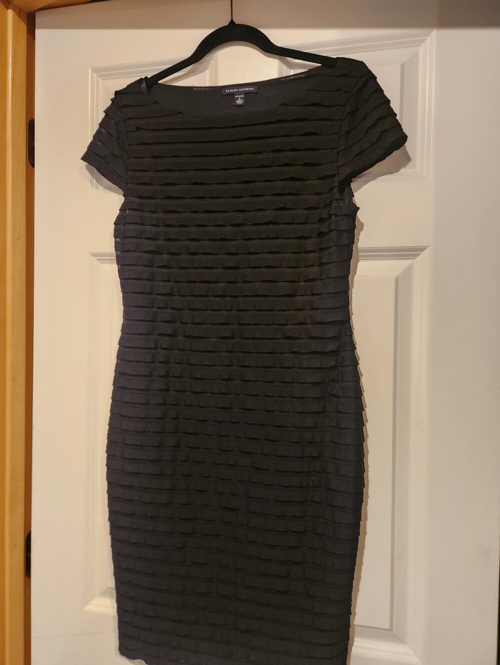 Banana Republic Black Textured Sheath Dress